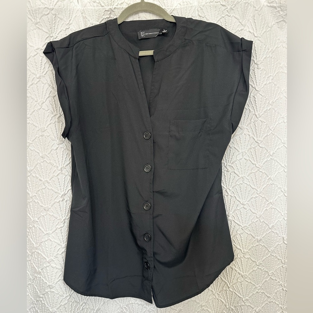 Black button down blouse